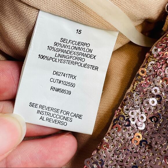 Speechless Rose Gold Keyhole Sequin Dress - Picture 5 of 15